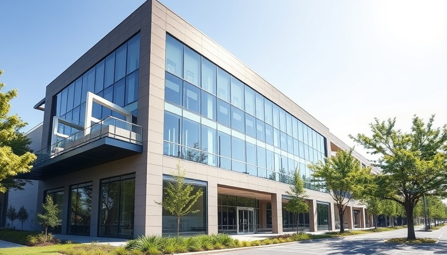 Exterior view of modern commercial space at 960 Dogwood Drive.