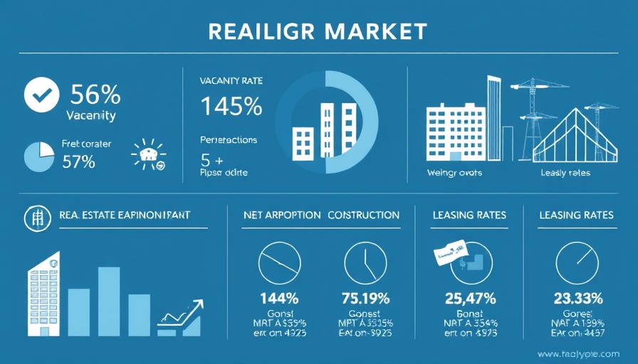 Real estate metrics infographic showing U.S. office market recovery stats