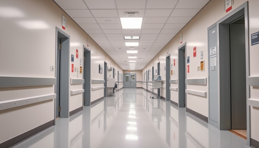 Modern medical hallway in the U.S. Medical Office Marketplace, empty and clean
