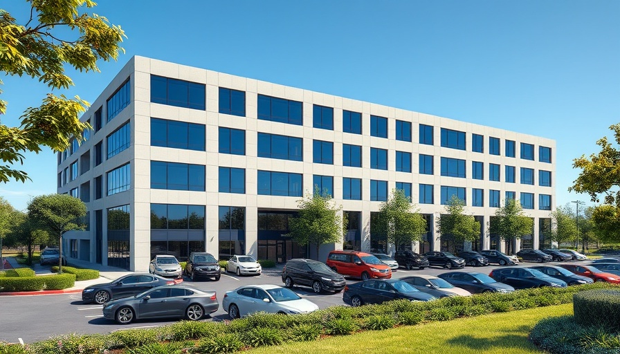 Modern office building representing types of commercial real estate properties.