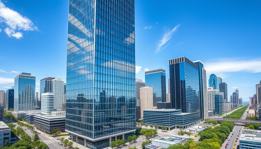 Modern glass skyscraper, luxury Class A office spaces in Dallas