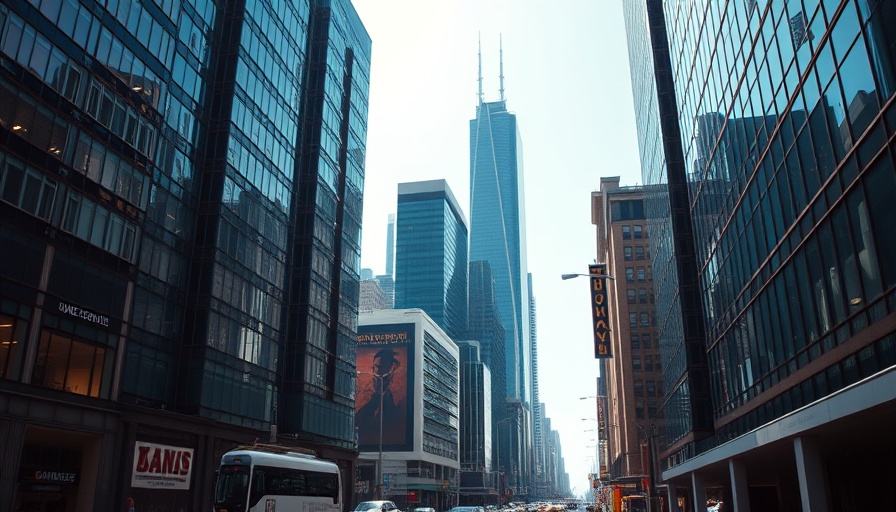 Modern skyline of today's commercial real estate market.