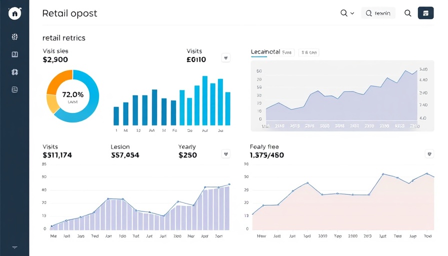 Retail space metrics report displaying visits and trends, leasing retail space.