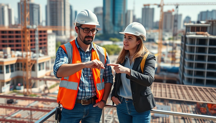 2024 Real Estate Market Insights on construction site with two professionals.