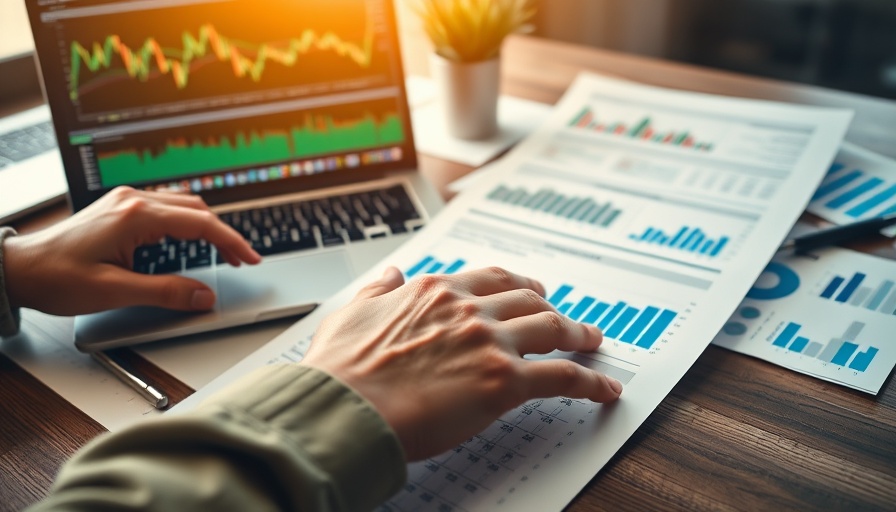 Financial analysis scene with data charts and laptop for privatization context.