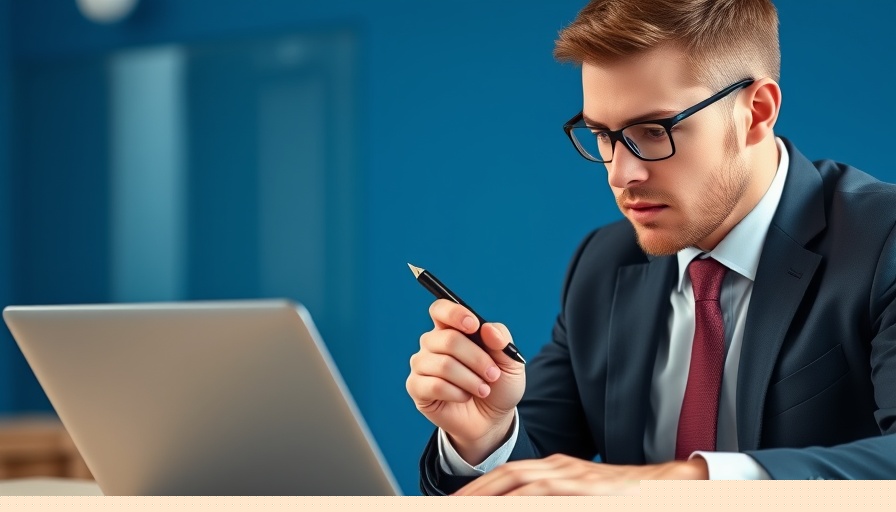Focused businessman pondering laptop work, Habits That Make You Look Unprofessional.