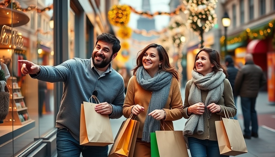 Branson Holiday Shopping Trends 2023: Family shopping on festive street.
