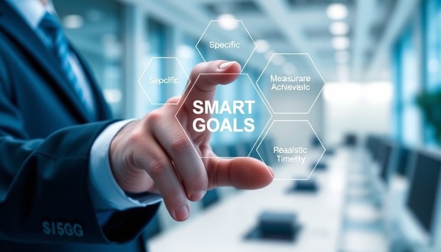 Businessperson interacting with SMART goals interface, showcasing benefits for CRE brokers.