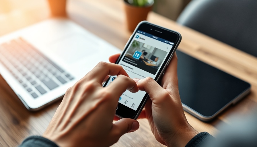 Accessing LinkedIn on phone to boost visibility for CRE professionals.