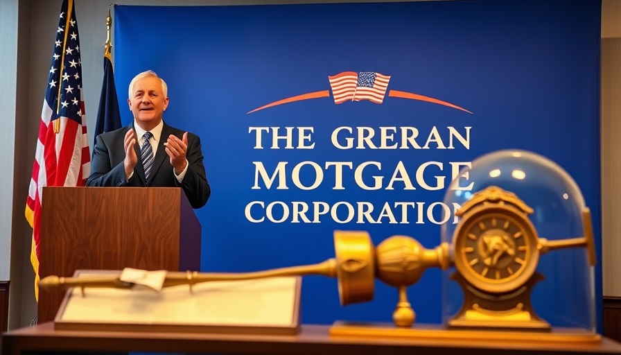 Fannie Freddie merger small lenders visual with man, flag, and artifact.