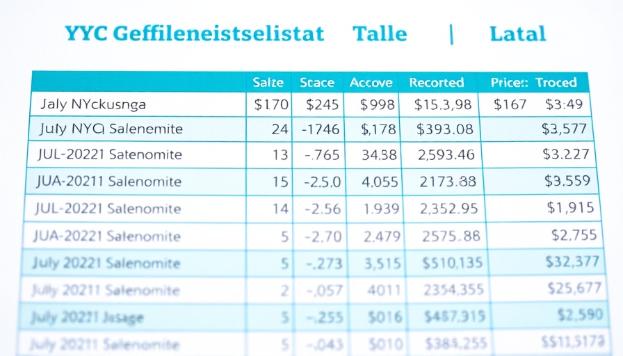 Table of NYC office building sales in July 2025, listing prices and addresses.