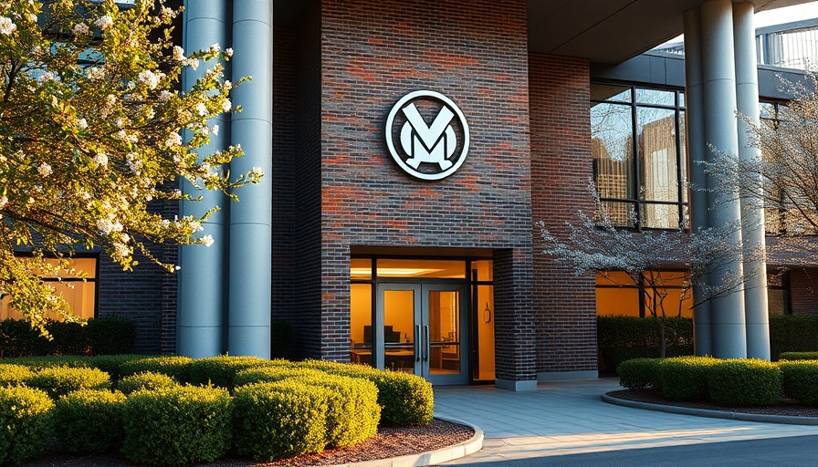 Flexential Portland expansion: modern building entrance with logo.