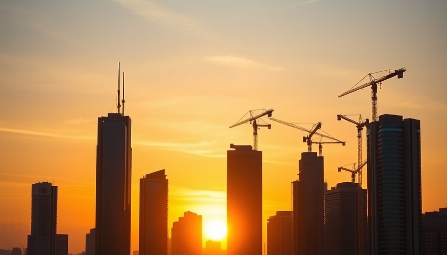 REITs selling apartments concept with sunset skyline.