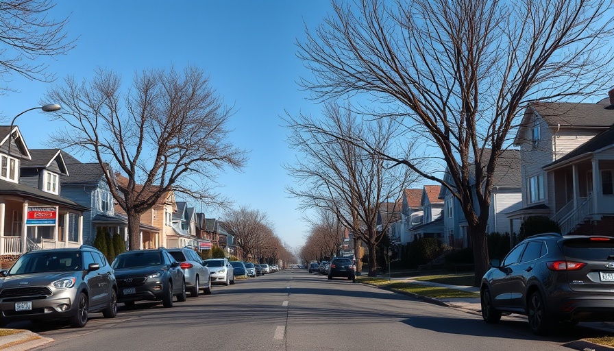 Residential street with sold homes, reflecting rate decision impact.