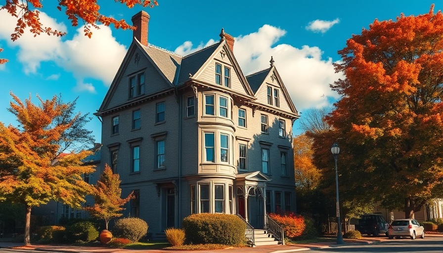 Close of Escrow Process: Historic townhouse on a sunny autumn day.