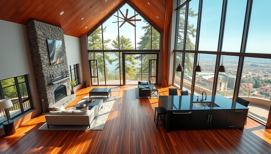 Luxurious interior of custom built Arlington Ridge home with large windows.