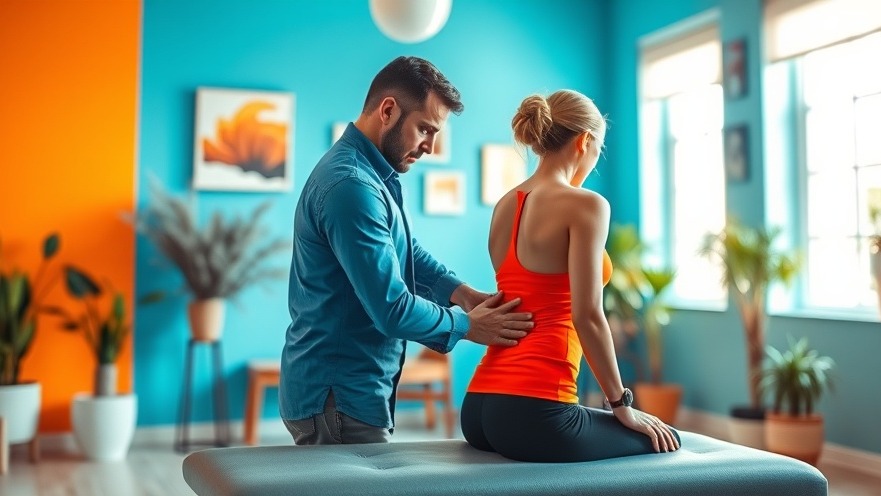 Chiropractor adjusting spine for back pain relief in a vibrant, soothing environment.