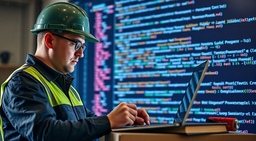 Engineer focused on writing code at a computer, showcasing programming skills.