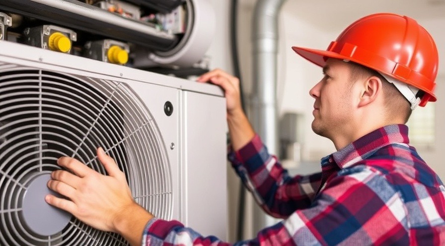 Skilled HVAC technician servicing a modern air conditioning unit.