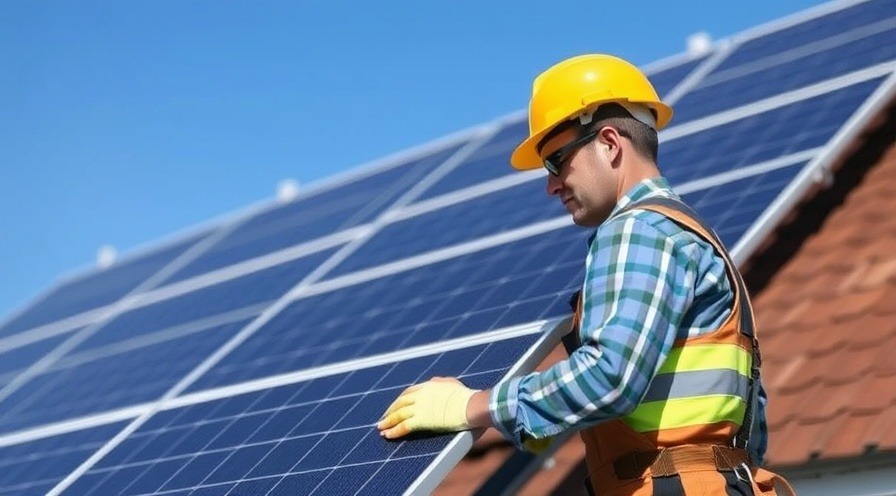 Skilled solar panel installer working on rooftop installation.