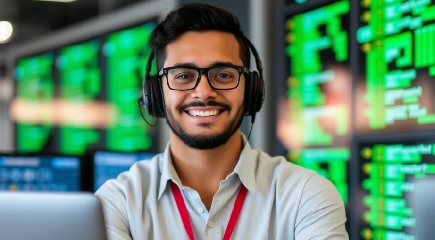 Professional IT Staffing employee assisting clients with tech solutions.