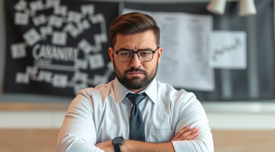 Unhappy employee looking distressed at work, illustrating workplace dissatisfaction.