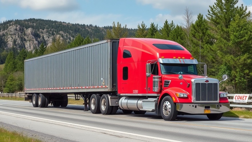 Tractor trailer being loaded with cargo at a shipping dock.