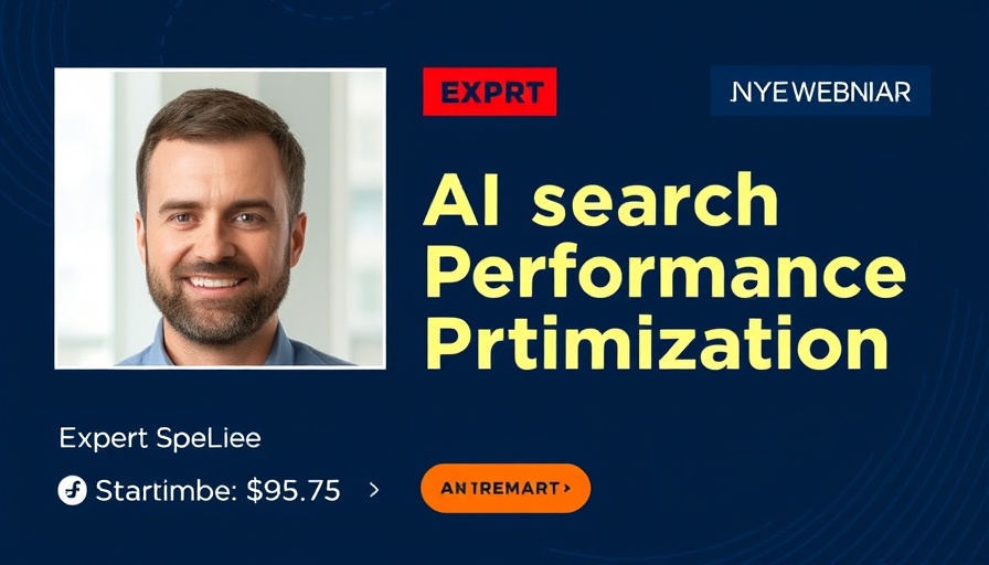 Webinar banner on AI search performance optimization with speaker Ariel Shulman.