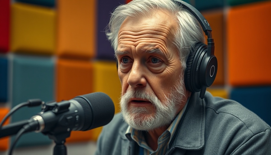 AI is Moving Fast: Elderly man speaking in a podcast studio.