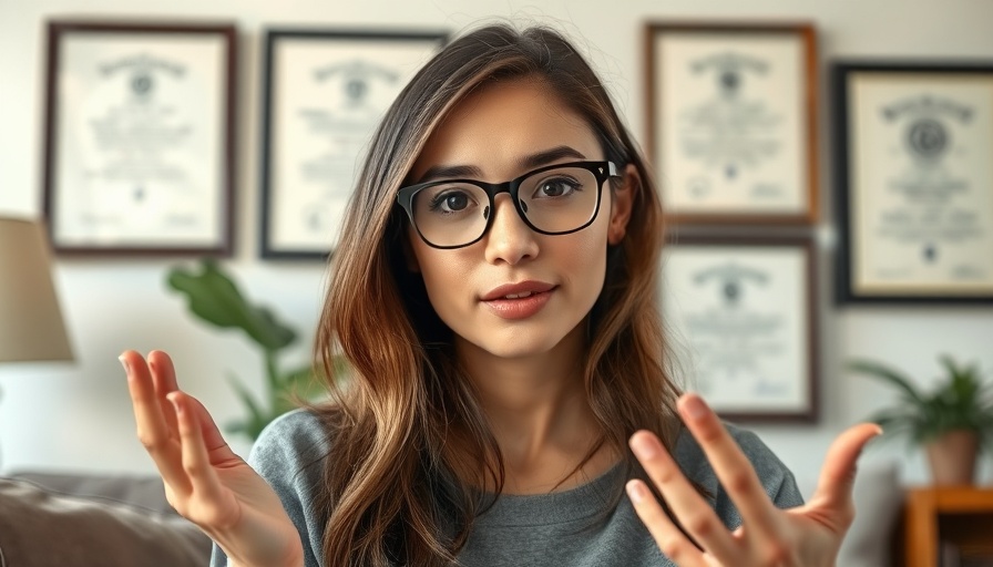 Understanding Synthetic Data: Young woman explains calmly in personal space.