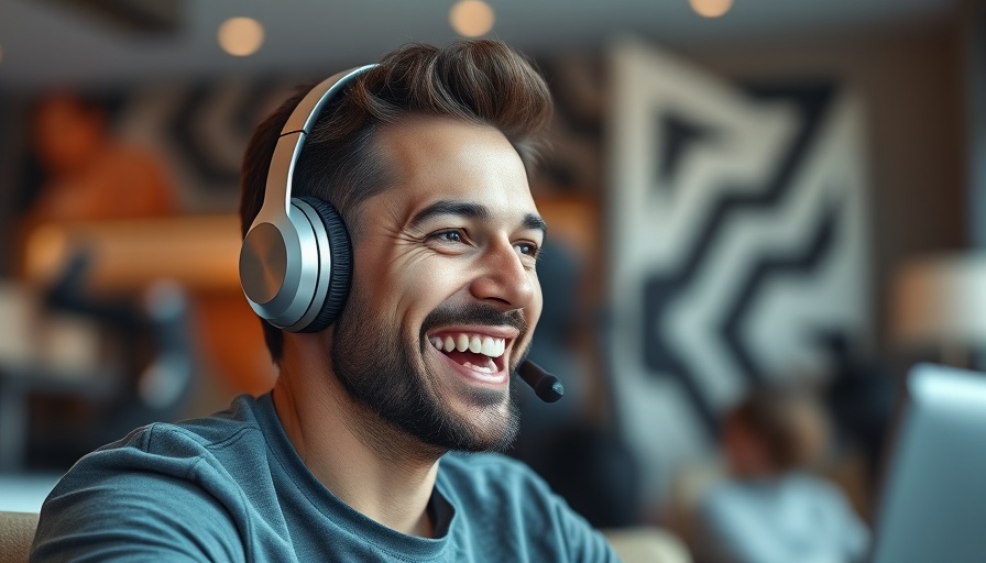 Enthusiastic man on video call discussing U.S. government AI strategy.