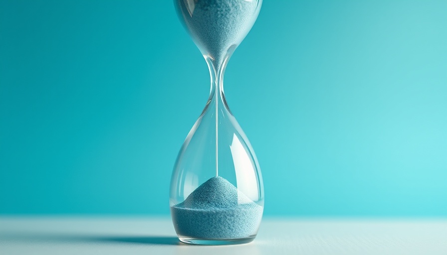Blue sand timer illustrating Google search visibility improvement concept