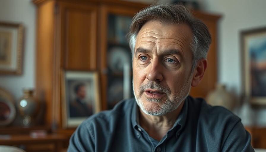 Man discussing AI education and responsibility indoors