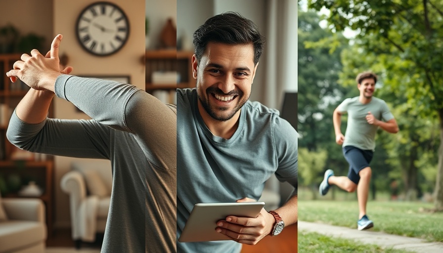 Flexible productivity for real life: dynamic daily routine collage with smiling man.