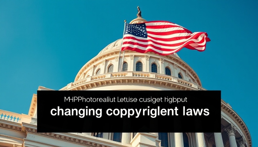 AI Copyright Battle: U.S. Capitol and flag, copyright law debate.