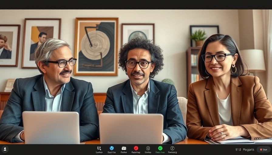 Virtual meeting discussing Transform IT Security with three professionals.