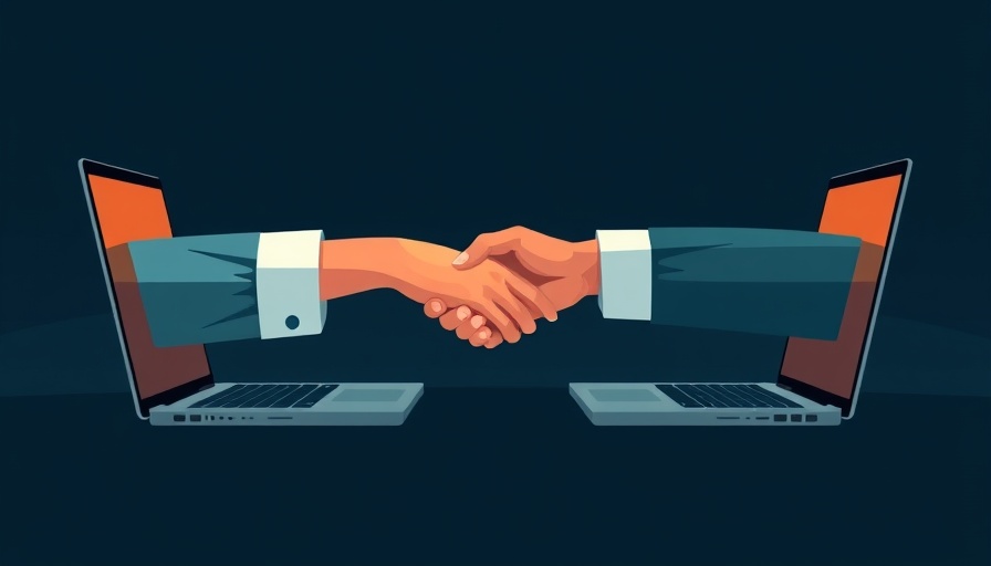 Digital handshake symbolizing local business partnerships for authority.