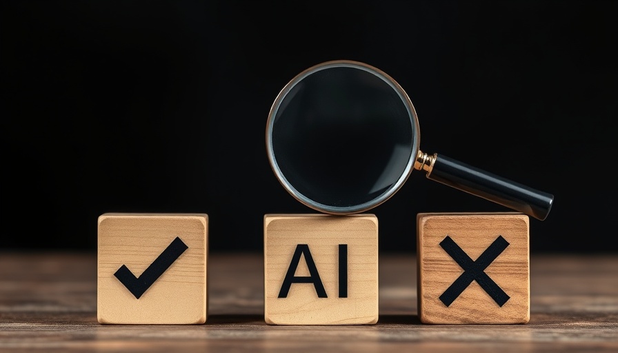 Analyzing AI with a magnifying glass on blocks.