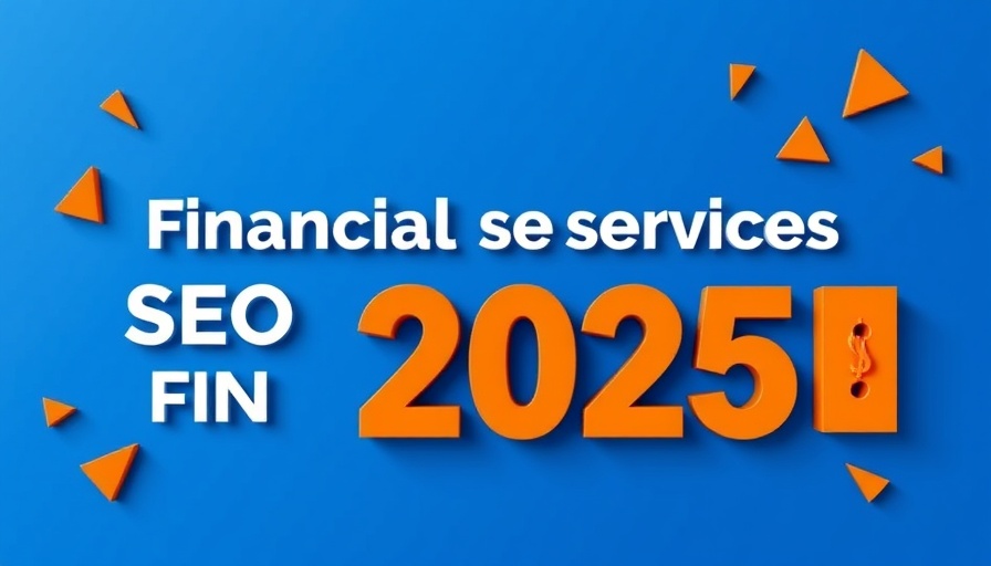 Financial Services SEO strategies text on bold blue background.