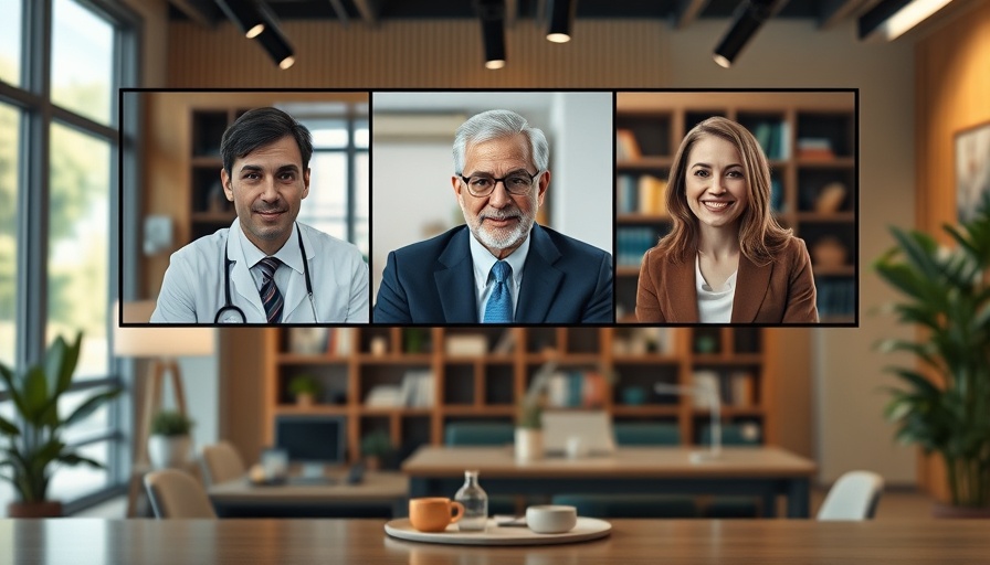 Video call with professionals discussing AI in healthcare.