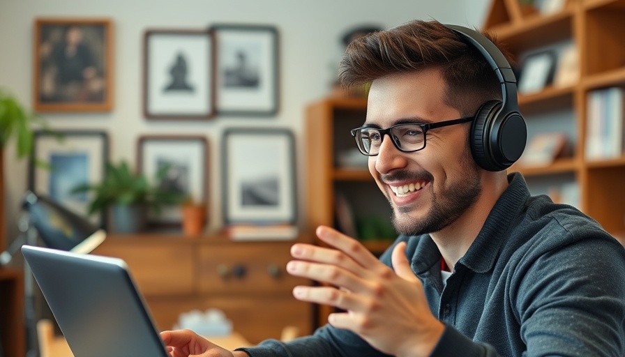 Man with headphones discussing AI impact on creative industries
