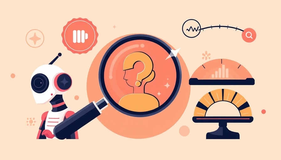 AI-Generated Content Detection concept illustration with magnifying glass.