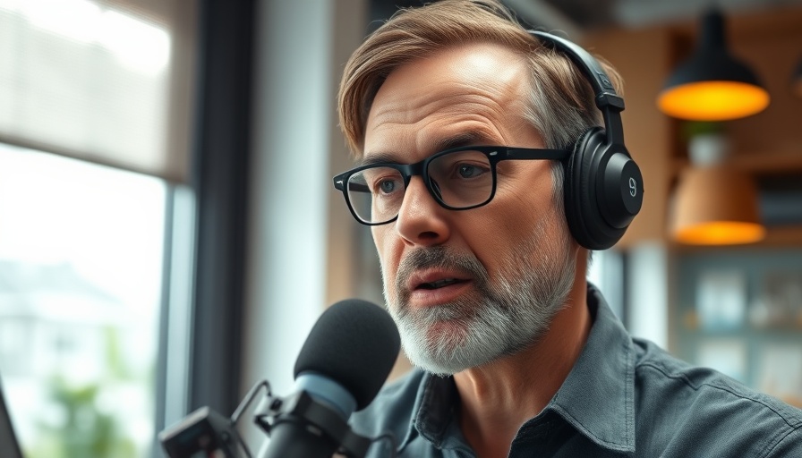 Middle-aged man discussing Artificial General Intelligence and Consciousness on a podcast.
