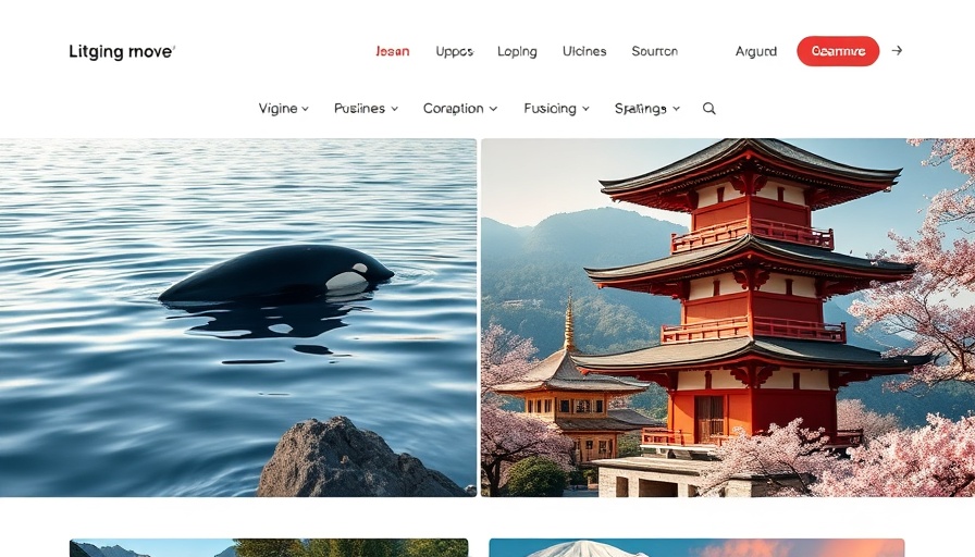 Copilot Search interface with travel and wildlife themes