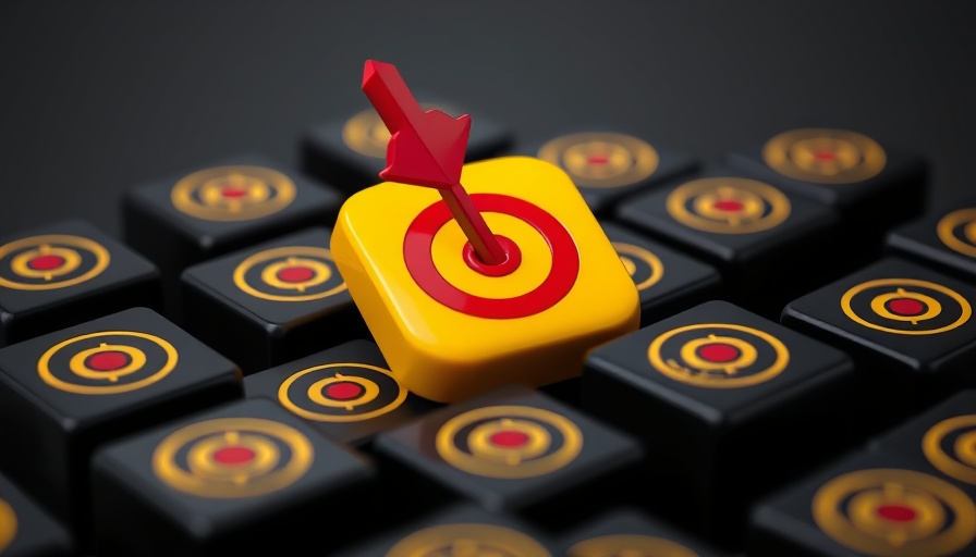 Plan PPC Campaigns For SaaS Marketing: Yellow block with target and red arrow amid black blocks.