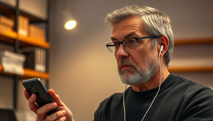 Middle-aged man discussing tech indoors, Apple AI crisis