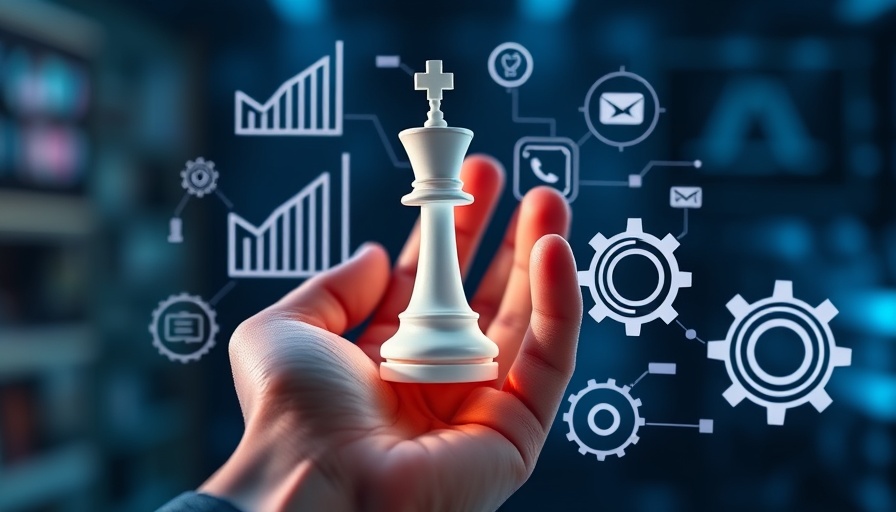 Flywheel model concept with chess piece and digital icons.