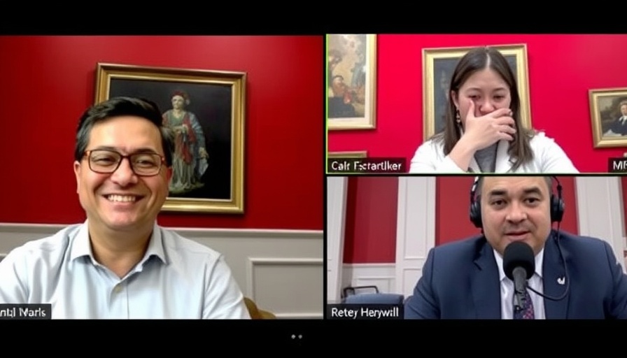 Three people on a virtual call discussing AI Policy and Governance.