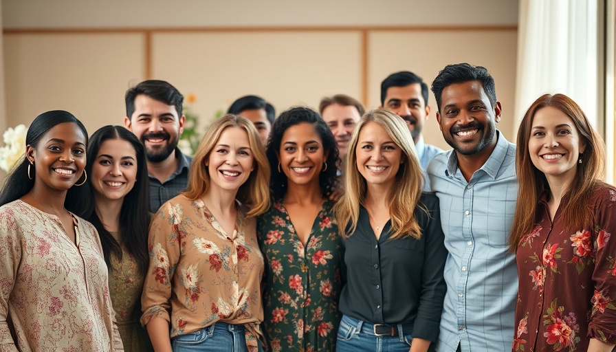 Diverse group standing together, inclusive services for neurodivergent individuals.