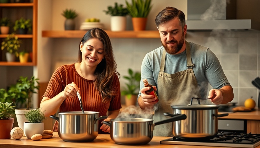 Couple cooking happily in a cozy kitchen, the perfect partner.
